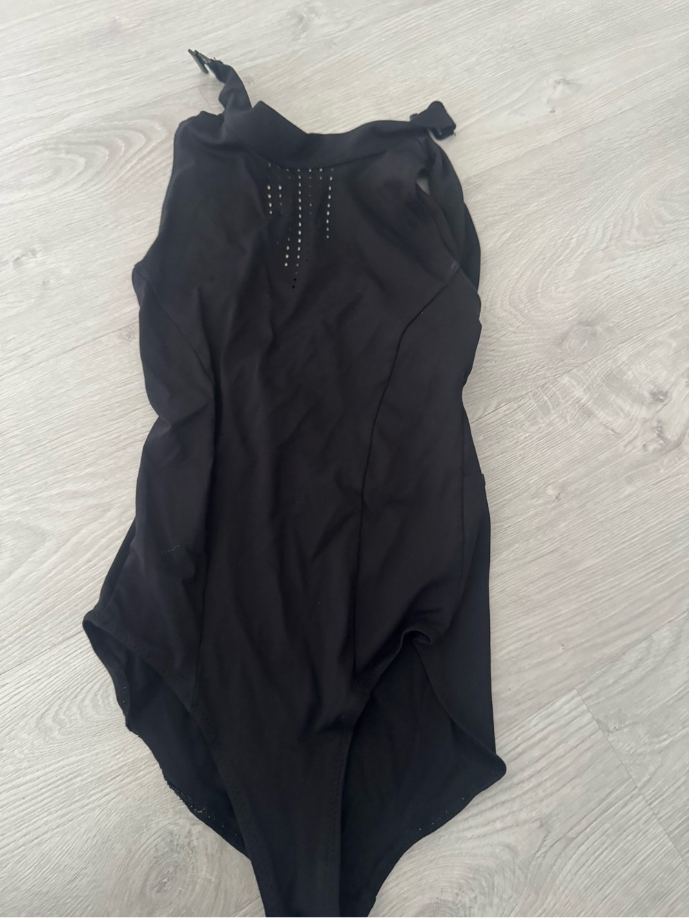Black Halter Stud-Accent Bodysuit